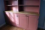 Painted storage unit with shaker doors